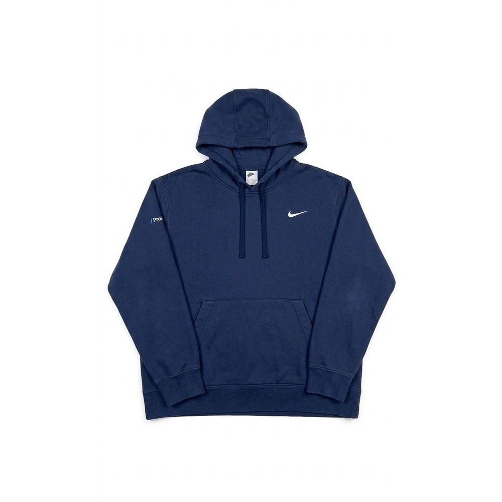 Nike Mens Solo Swoosh Fleece Hoodie Blue Pullover Sweatshirt Large